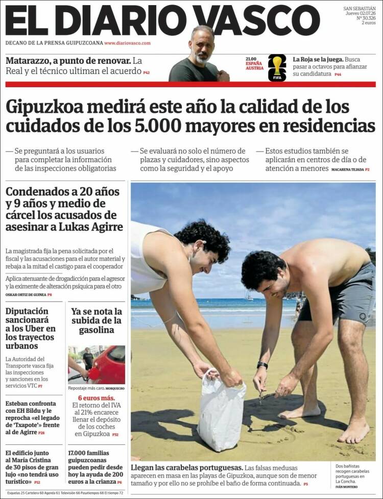 Portada de Diario Vasco (Espa&ntilde;a)