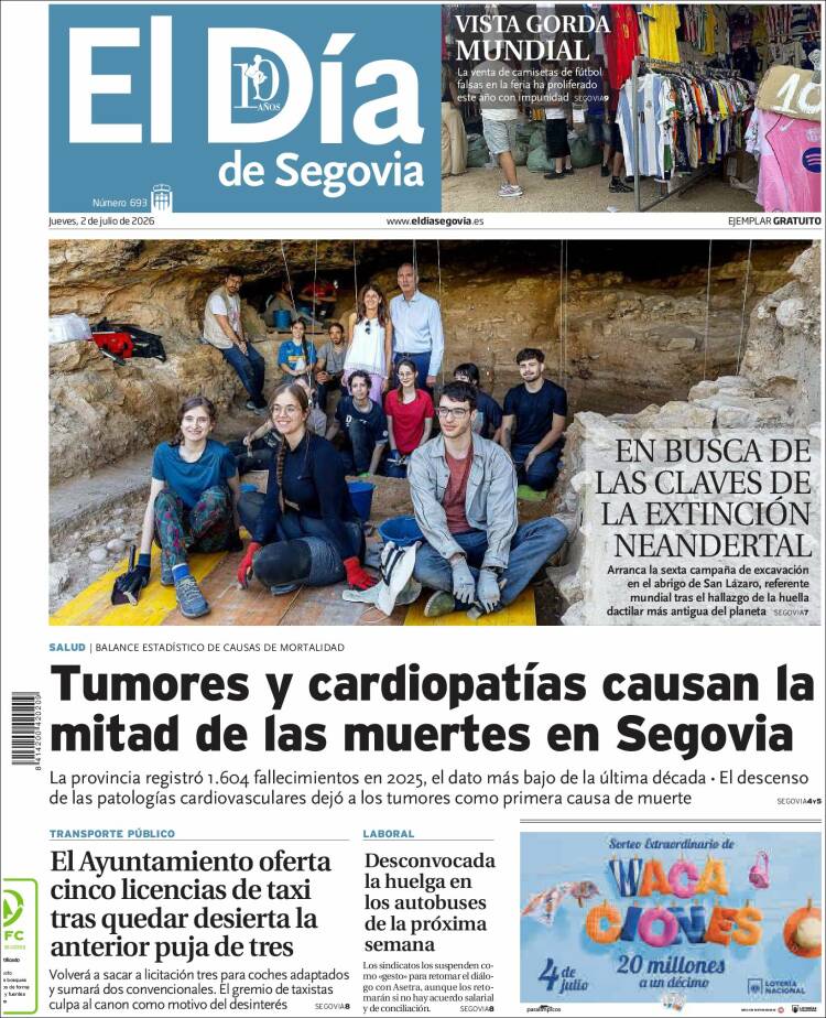 Portada de El Día de Segovia (Espa&ntilde;a)
