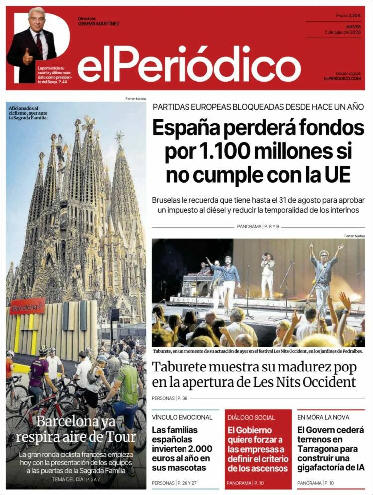 Portada de El Periódico (Espa&ntilde;a)