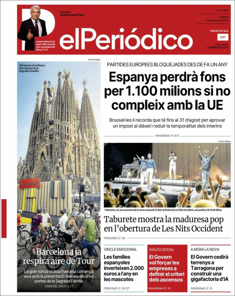 Portada de El Periódico de Catalunya (Espa&ntilde;a)
