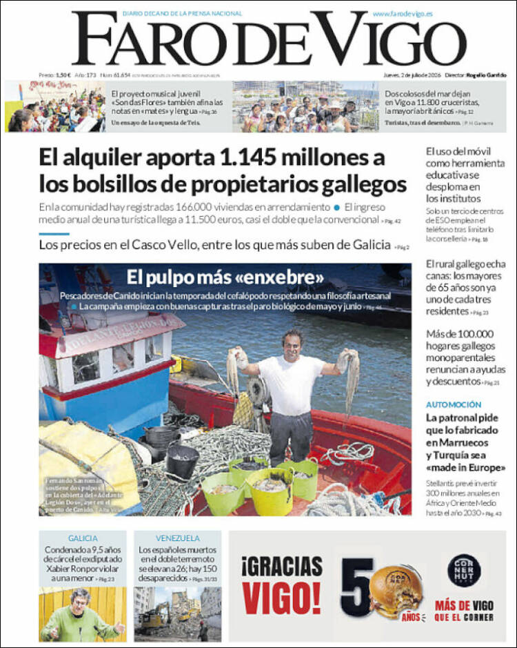 Portada de Faro de Vigo (Espa&ntilde;a)
