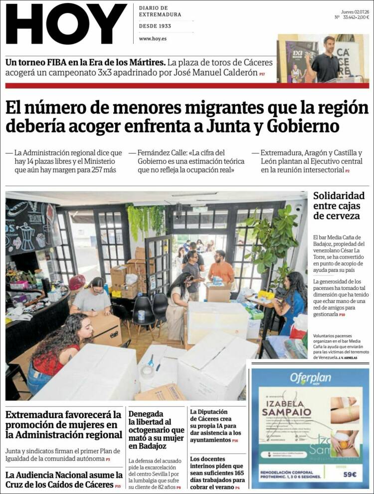 Portada de Hoy - Caceres (Espa&ntilde;a)