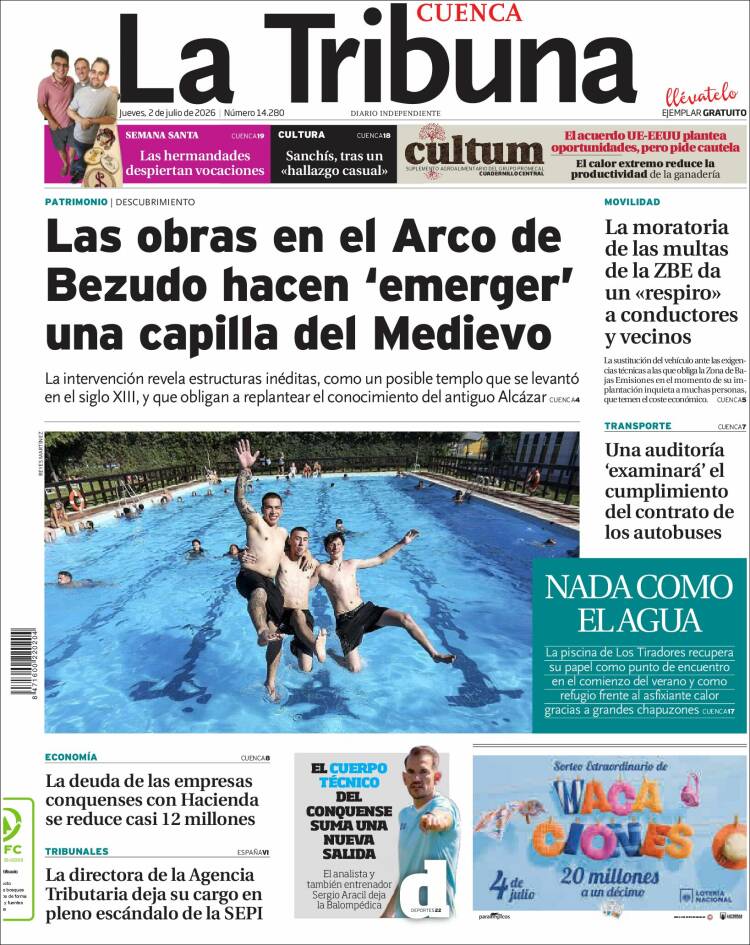 Portada de La Tribuna de Cuenca (Espa&ntilde;a)