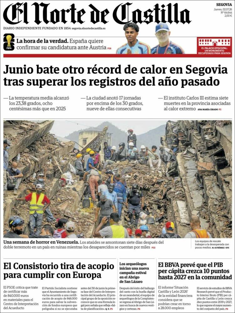 Portada de Norte de Castilla - Segovia (Espa&ntilde;a)