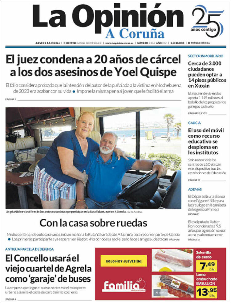 Portada de La Opinión de A Coruña (Espa&ntilde;a)