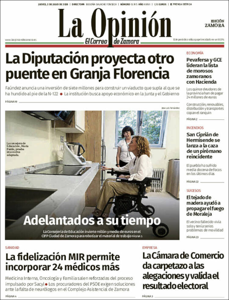 Portada de La Opinión - El Correo de Zamora (Espa&ntilde;a)