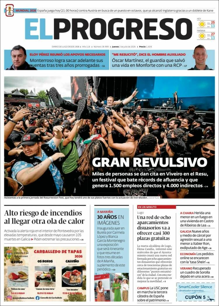 Portada de El Progreso (Espa&ntilde;a)