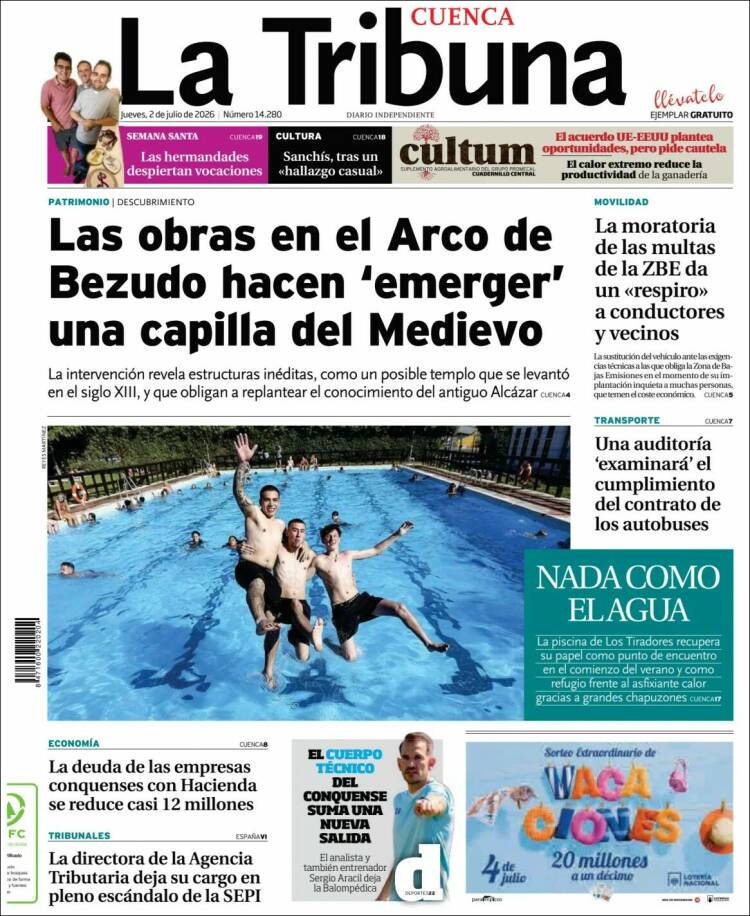 Portada de La Tribuna de Cuenca (Espa&ntilde;a)
