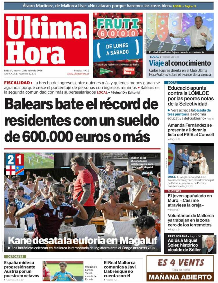 Portada de Última Hora (Espa&ntilde;a)