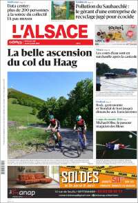 Portada de Journal L'Alsace (Francia)
