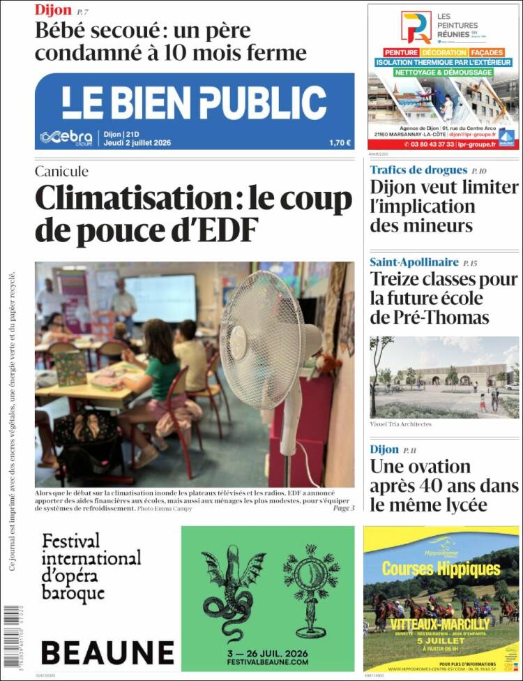 Portada de Le Bien Public (Francia)