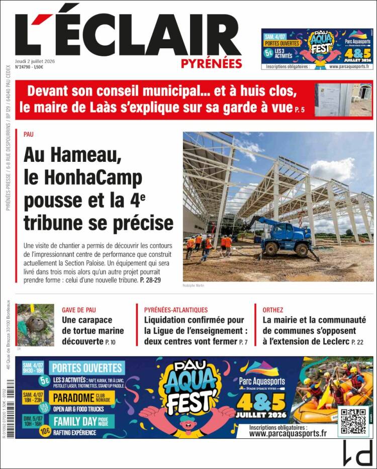 Portada de L'Eclair des Pyrénées (Francia)
