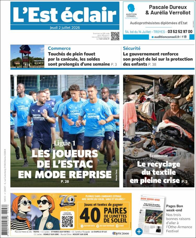 Portada de L'Est Eclair (Francia)