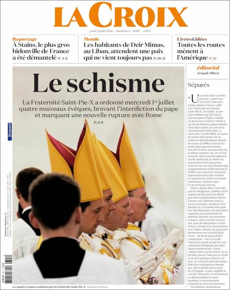 Portada de La Croix (Francia)