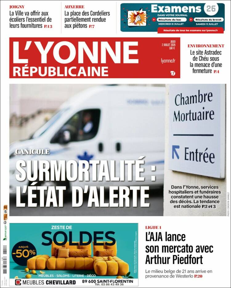 Portada de L'Yonne-Républicaine (Francia)