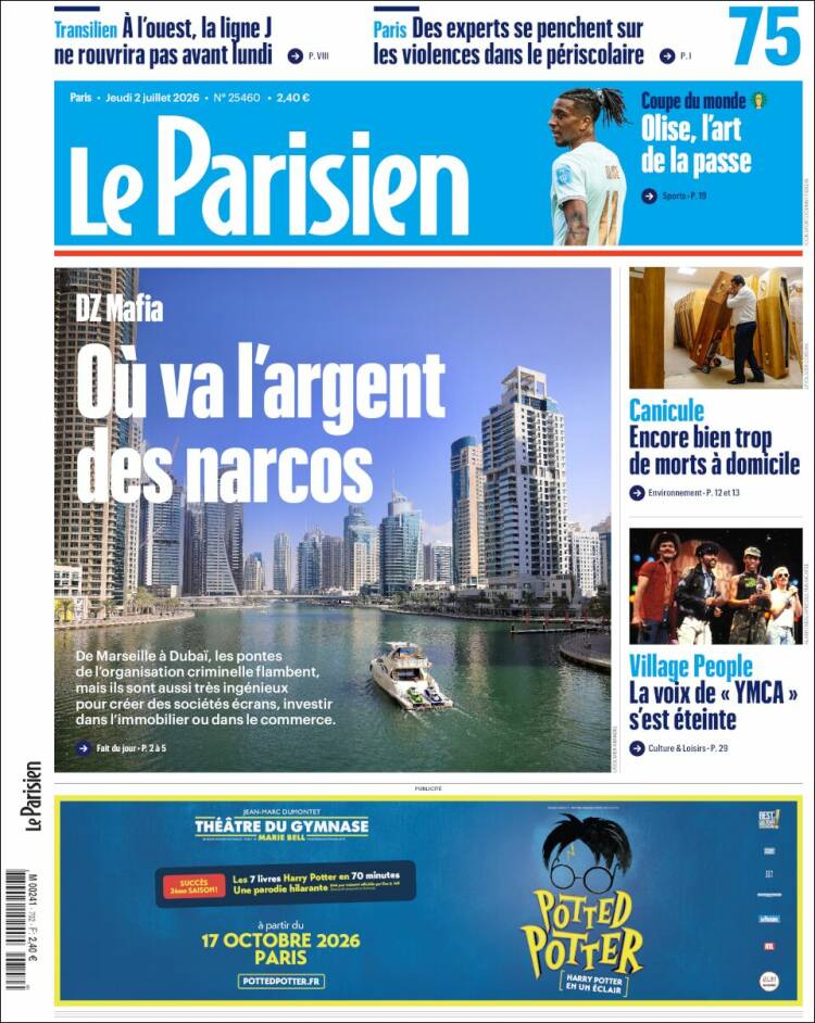 Portada de Le Parisien (Francia)