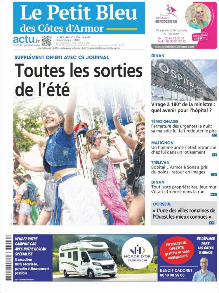 Portada de Le Petit Bleu (Francia)