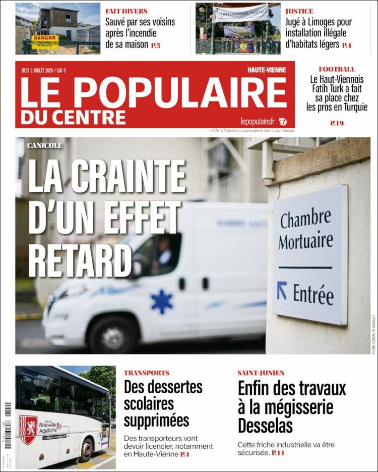 Portada de Le Populaire du Centre (Francia)