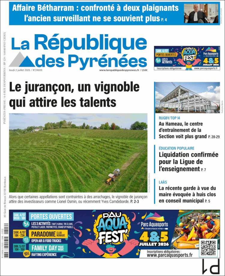 Portada de La République des Pyrénées (Francia)