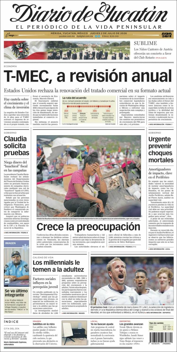 Portada de Diario de Yucatán (M&eacute;xico)