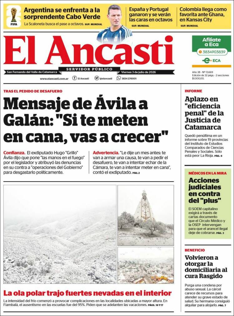 Portada de El Ancasti (Argentina)