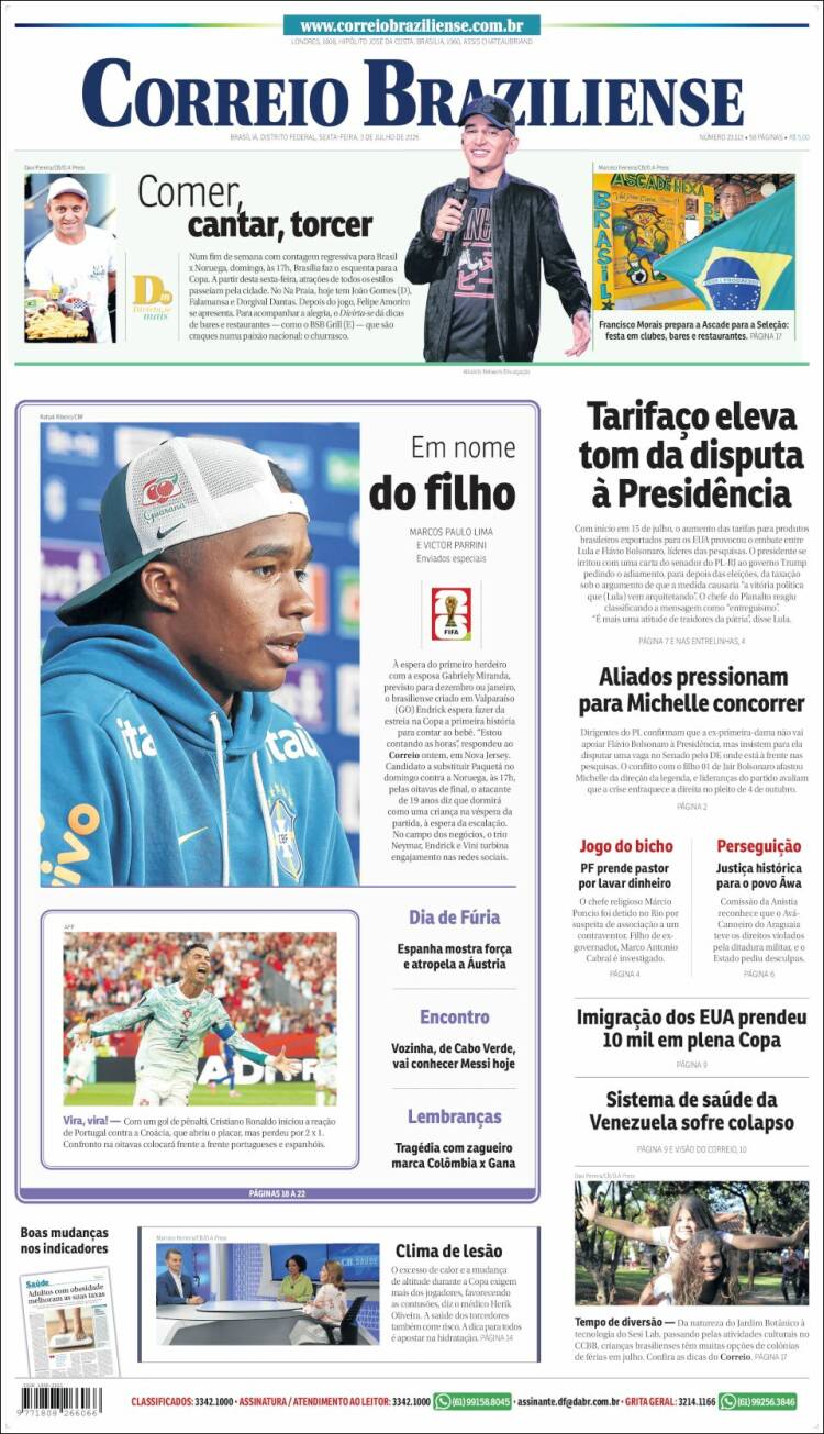 Portada de Correio Braziliense (Brasil)