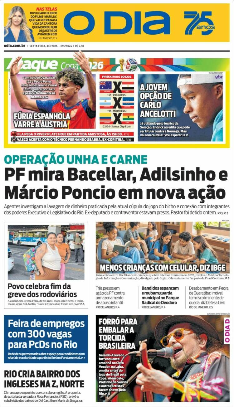 Portada de O Dia (Brasil)