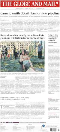 Portada de The Globe and Mail (Canad&aacute;)