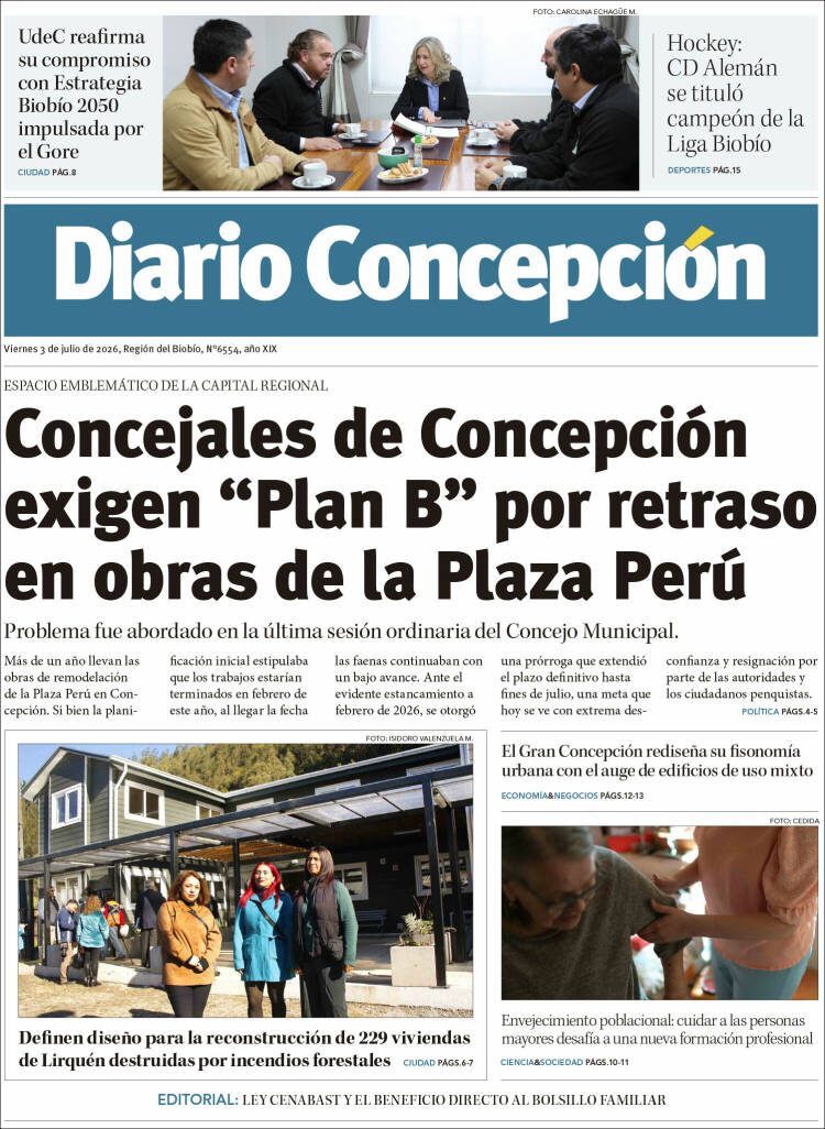 Portada de Diario de Concepción (Chile)