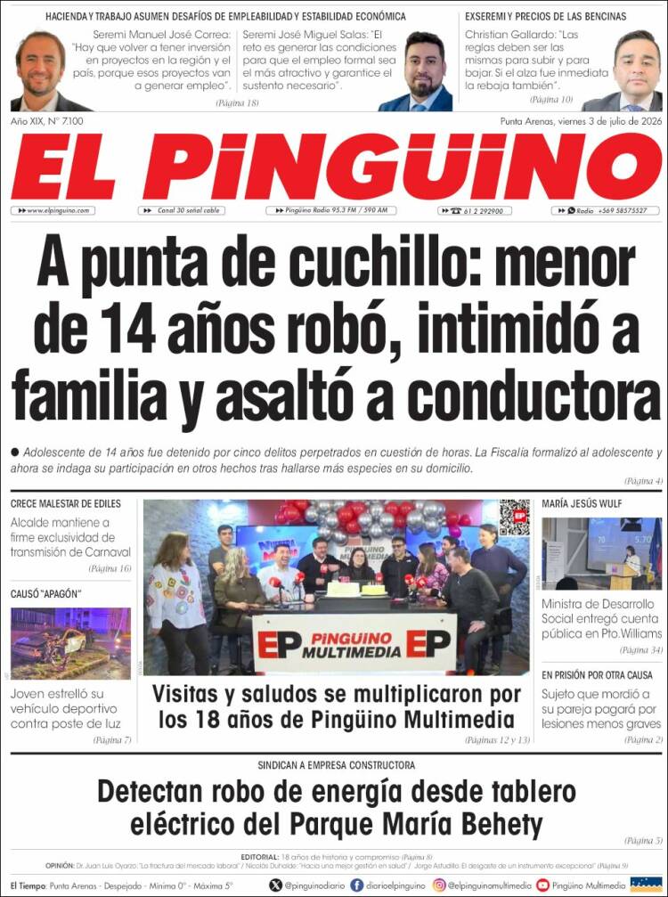 Portada de El Pingüino (Chile)