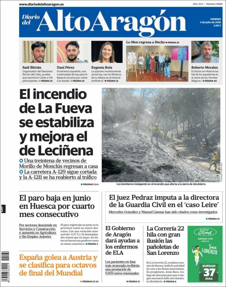 Portada de Diario del AltoAragón (Espa&ntilde;a)