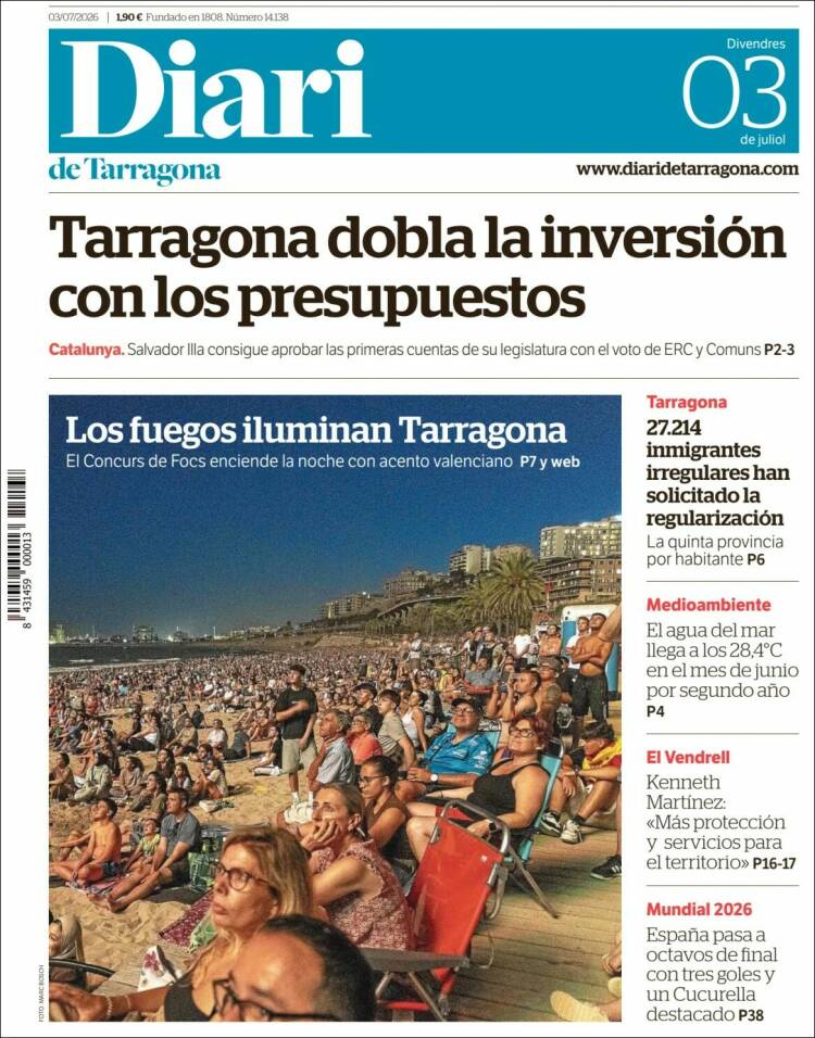 Portada de Diari de Tarragona (Espa&ntilde;a)
