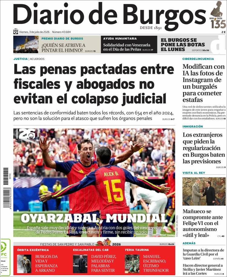 Portada de Diario de Burgos (Espa&ntilde;a)