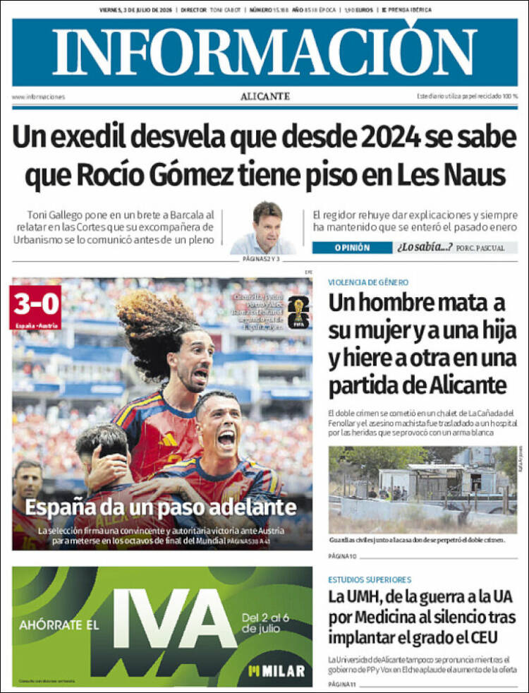 Portada de Diario Información (Espa&ntilde;a)