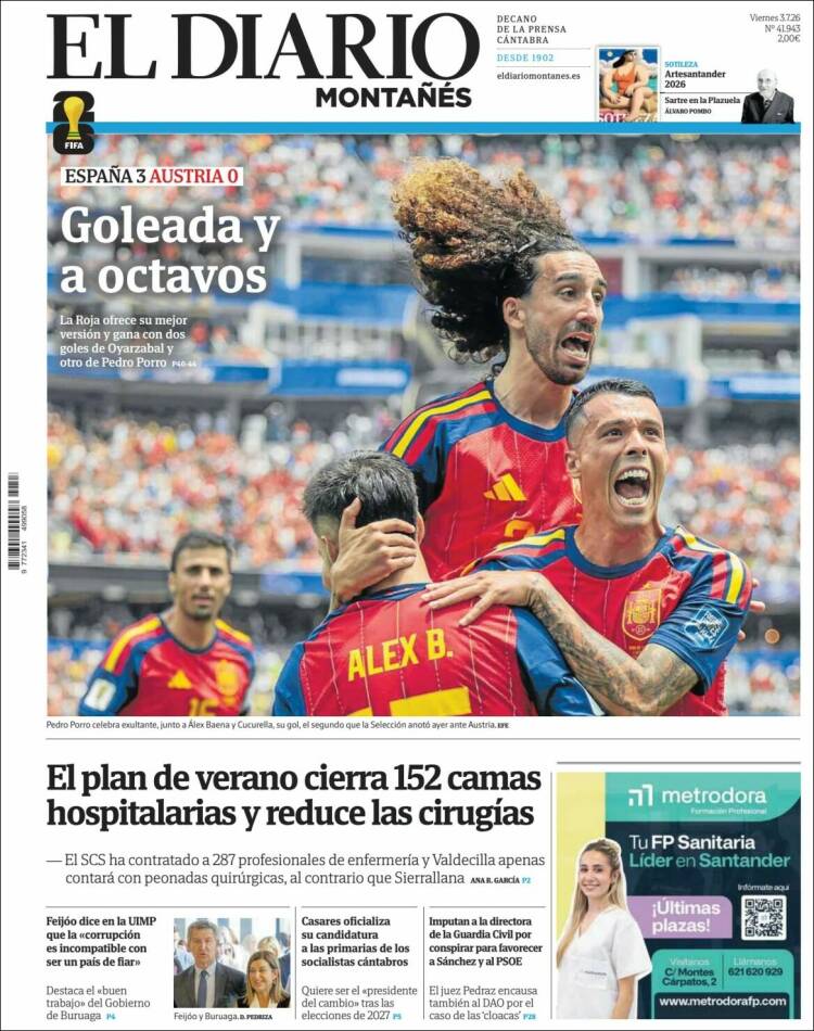 Portada de El Diario Montañés (Espa&ntilde;a)