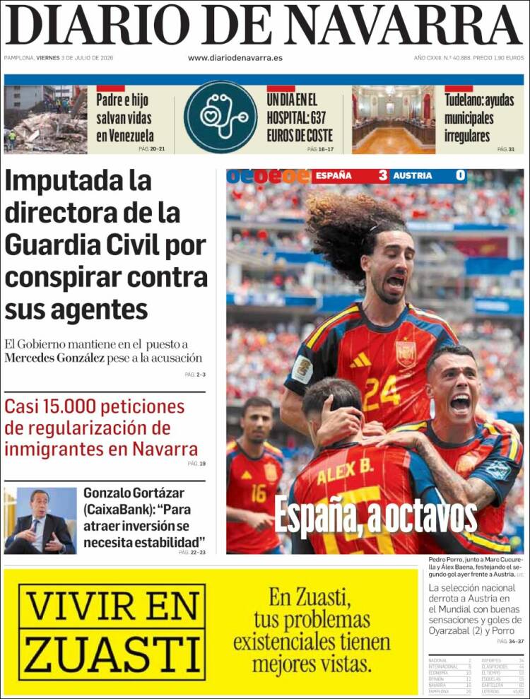 Portada de Diario de Navarra (Espa&ntilde;a)