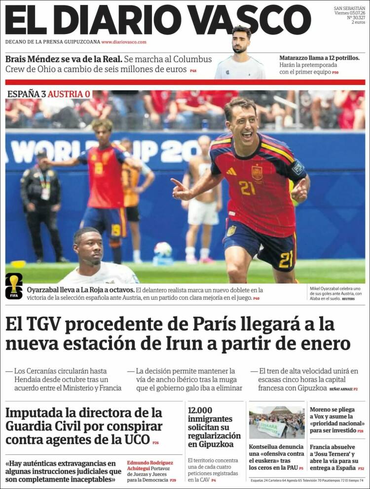 Portada de Diario Vasco (Espa&ntilde;a)
