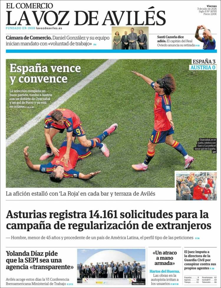 Portada de El Comercio - Avilés (Espa&ntilde;a)