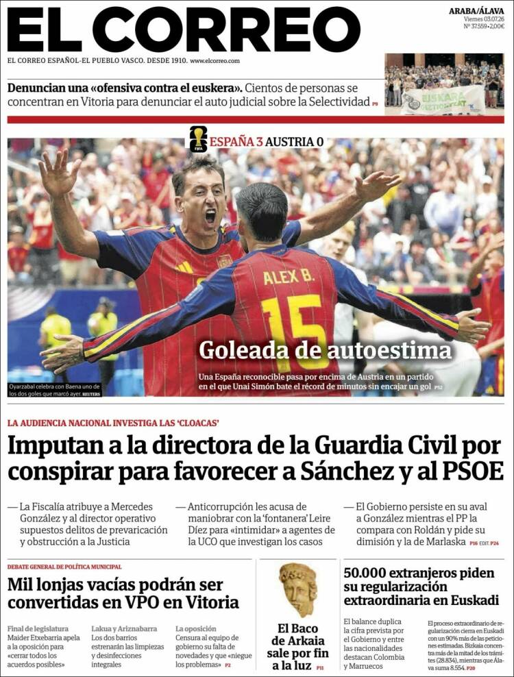 Portada de El Correo - Álava (Espa&ntilde;a)