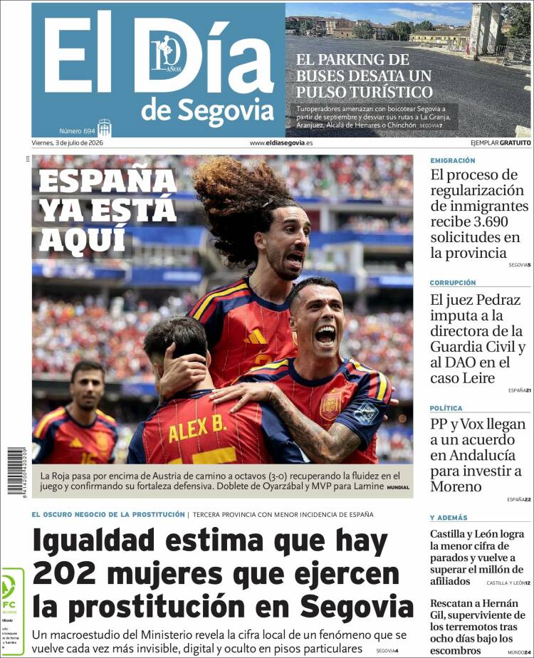 Portada de El Día de Segovia (Espa&ntilde;a)