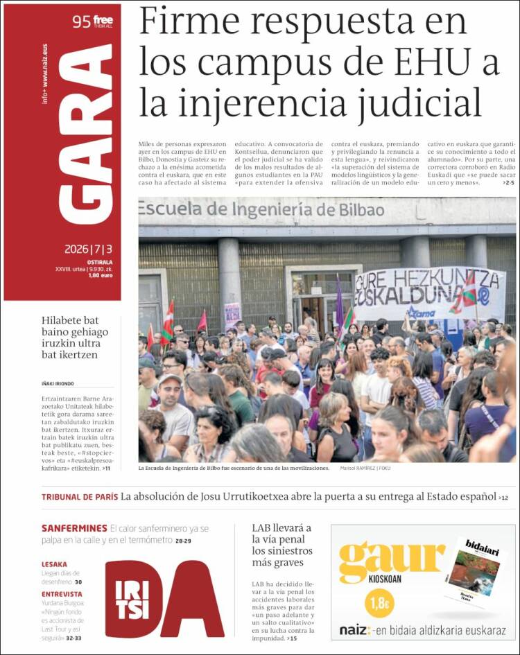 Portada de Gara (Espa&ntilde;a)