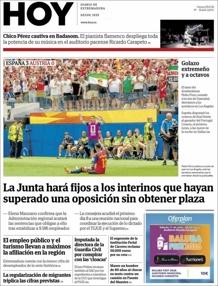Portada de Hoy - Badajoz (Espa&ntilde;a)