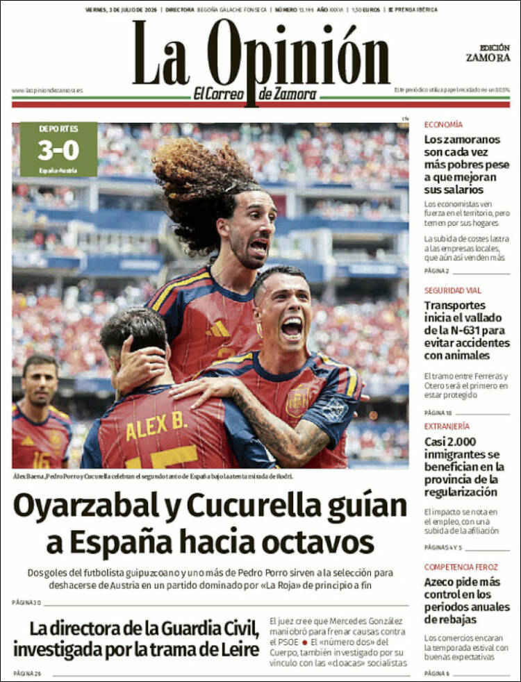 Portada de La Opinión - El Correo de Zamora (Espa&ntilde;a)