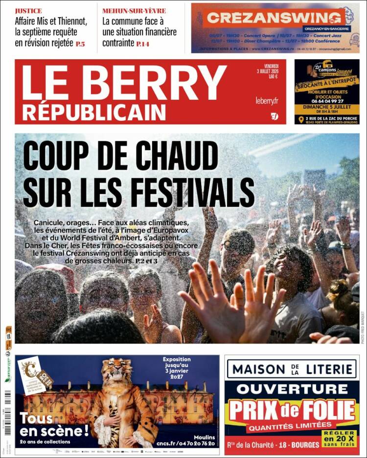 Portada de Berry Republicain (Francia)