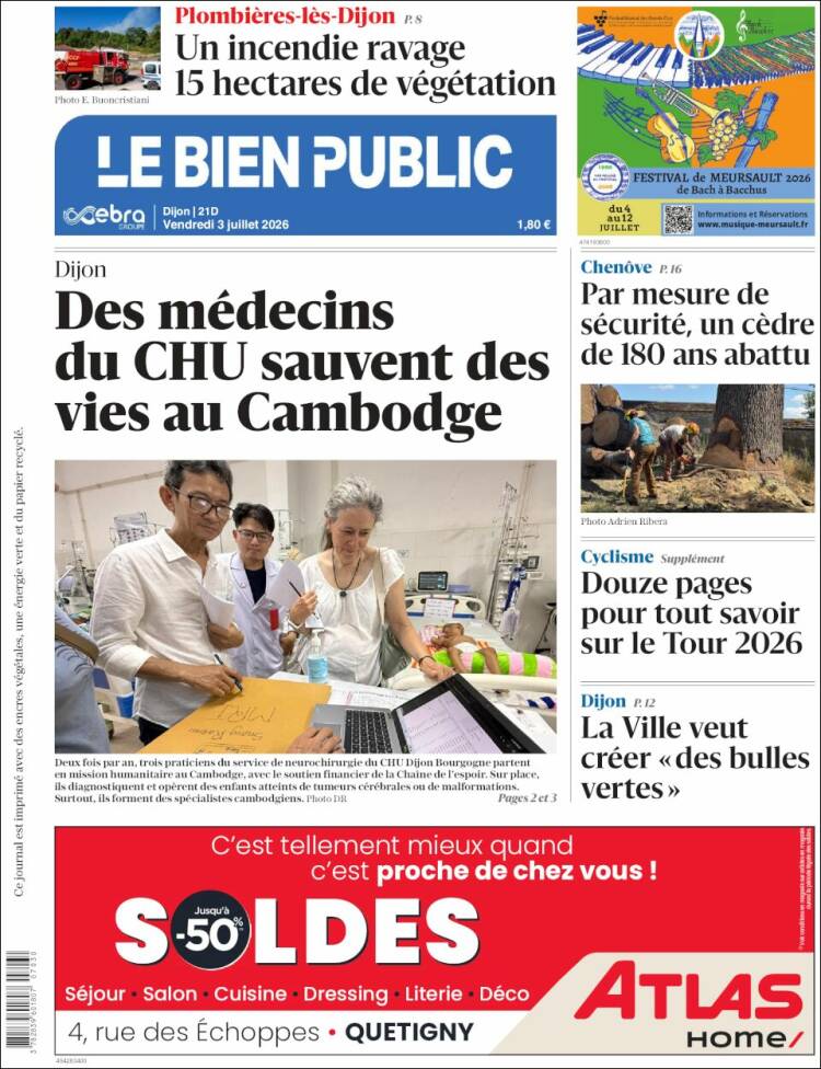 Portada de Le Bien Public (Francia)