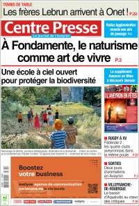 Portada de Centre Presse (Francia)