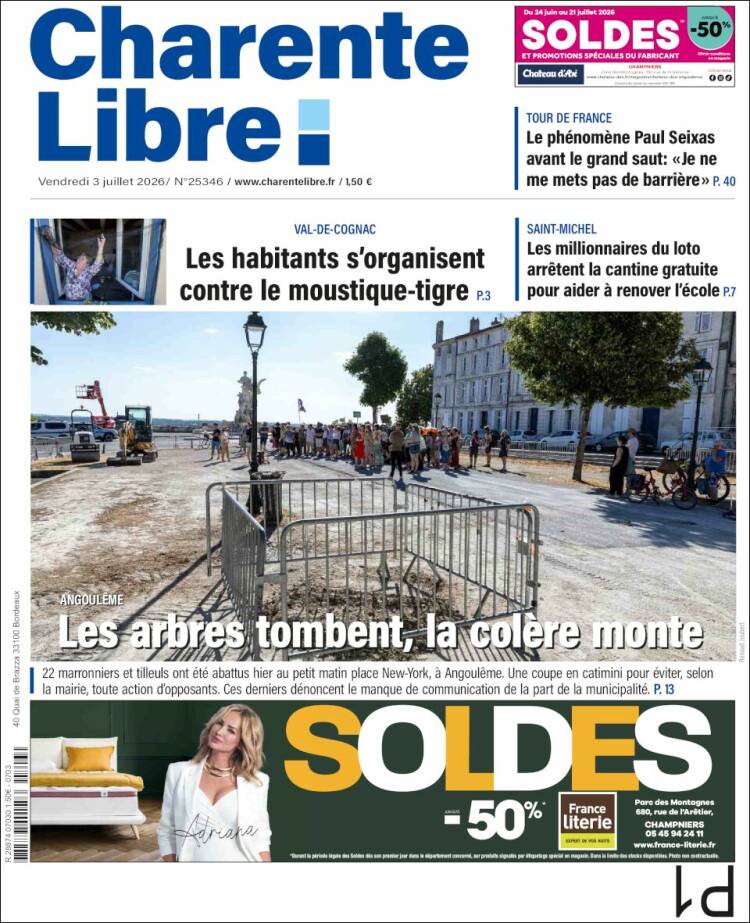 Portada de Charente Libre (Francia)