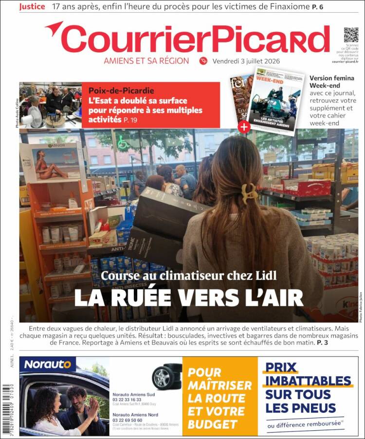 Portada de Courrier Picard (Francia)