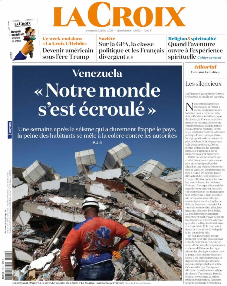Portada de La Croix (Francia)