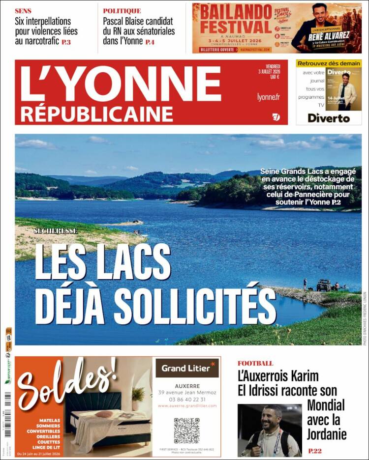 Portada de L'Yonne-Républicaine (Francia)